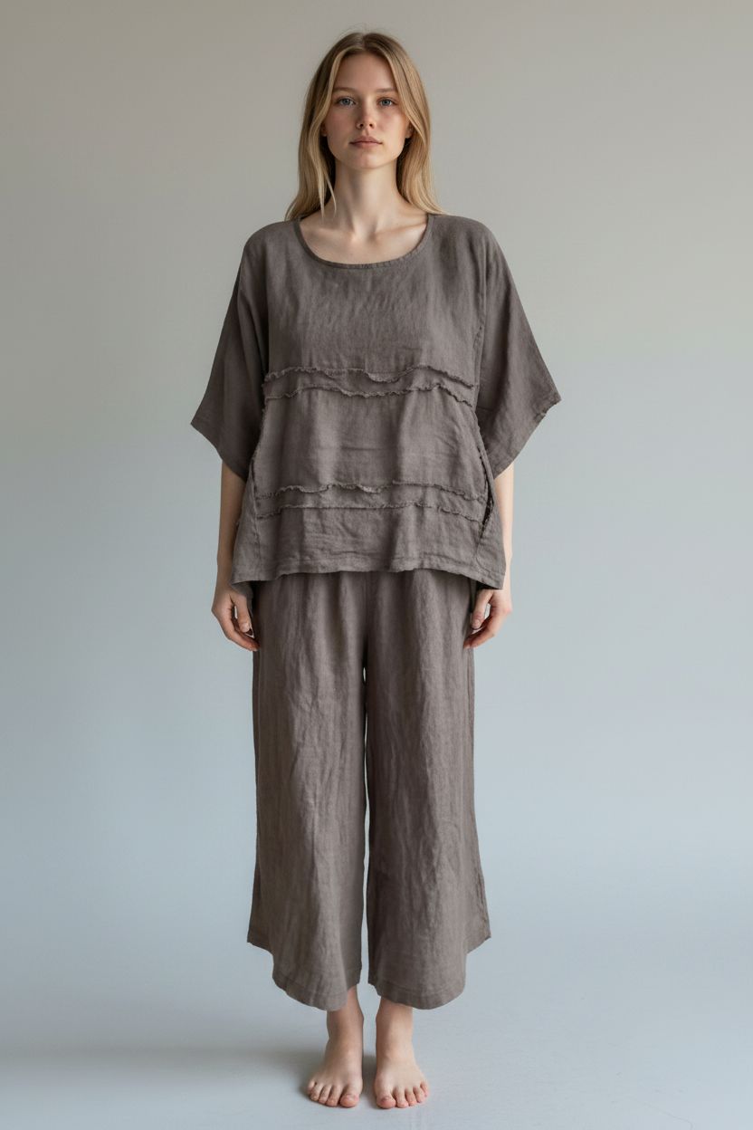 Made in Italy Linen Frey Top