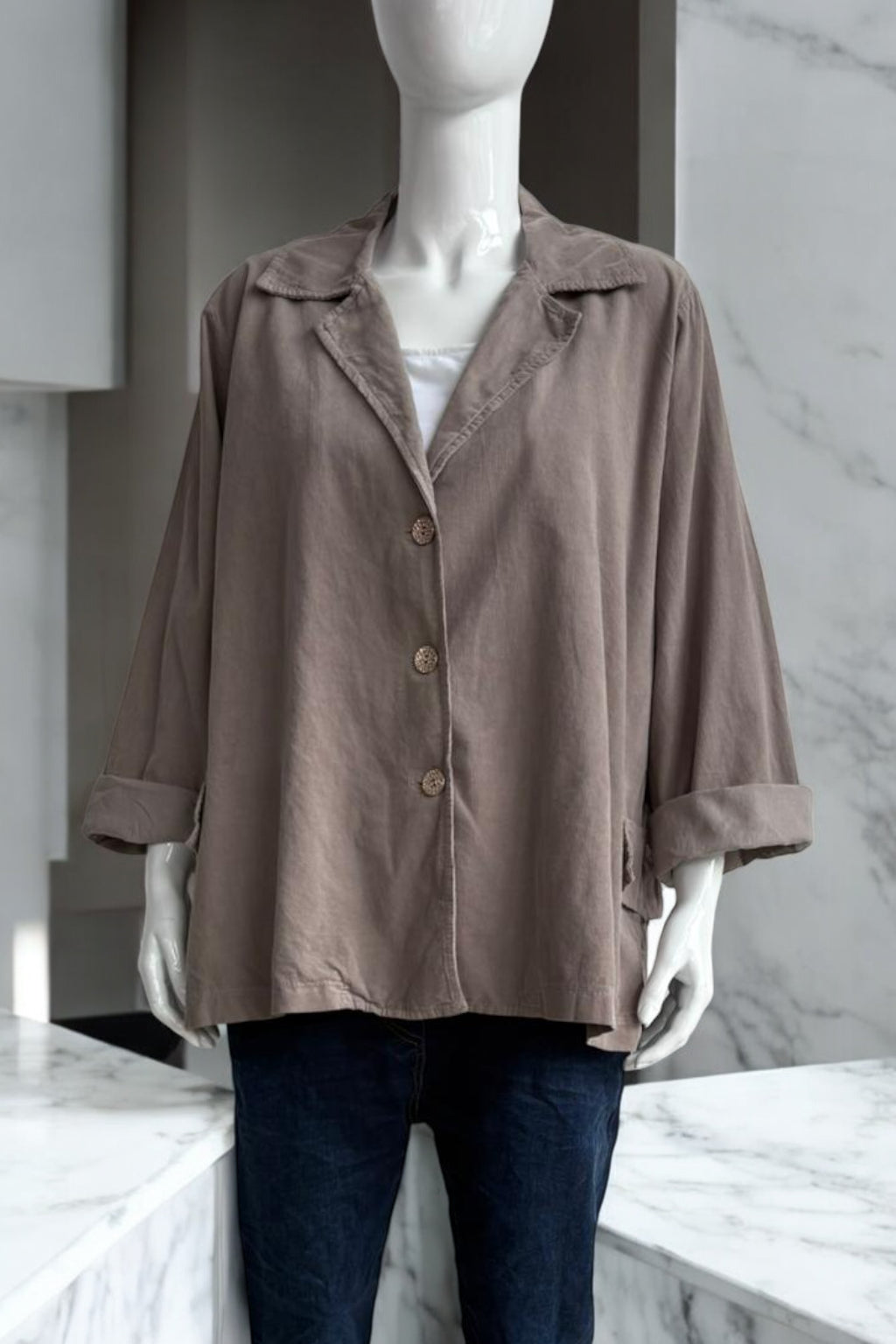 Made in Italy Corduroy Button Jacket