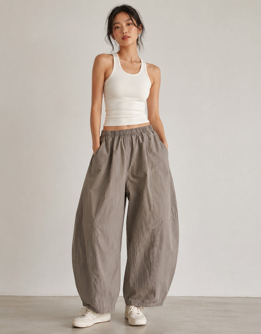 Made in Italy Cotton Barrel Leg Pant