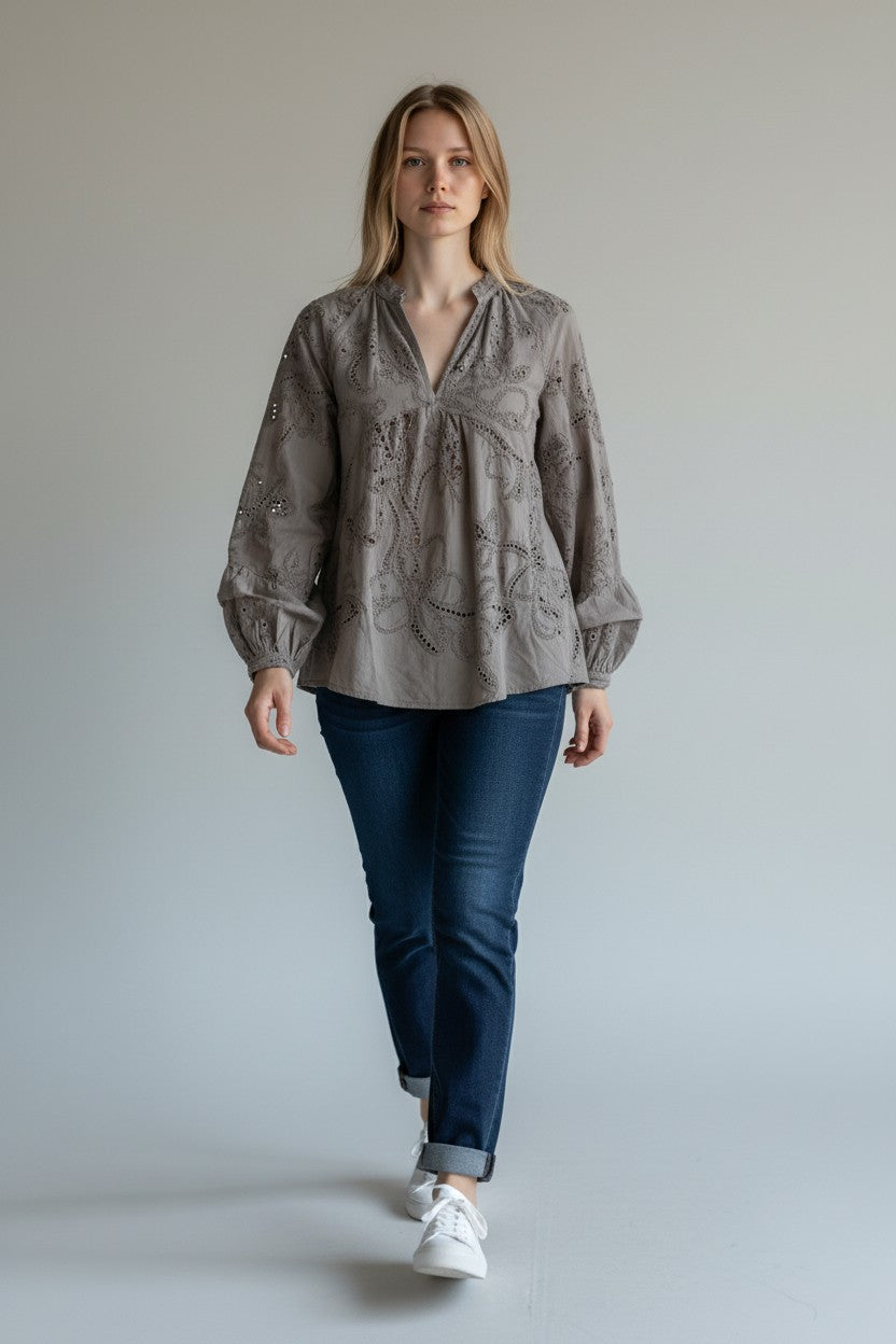 Embroidered Boho Blouse