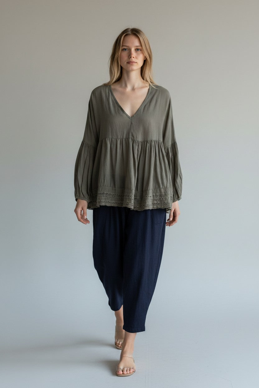 Cotton Artist Smock Top Lagenlook