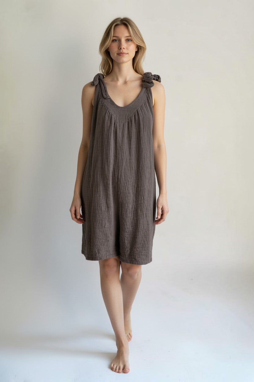 Made in Italy Tie Shoulder Playsuit