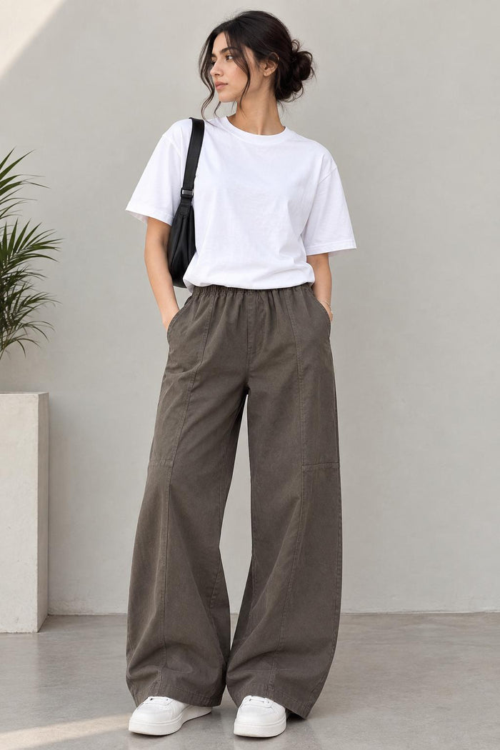 Made in Italy Gaberdine Canvas Barrel Pant