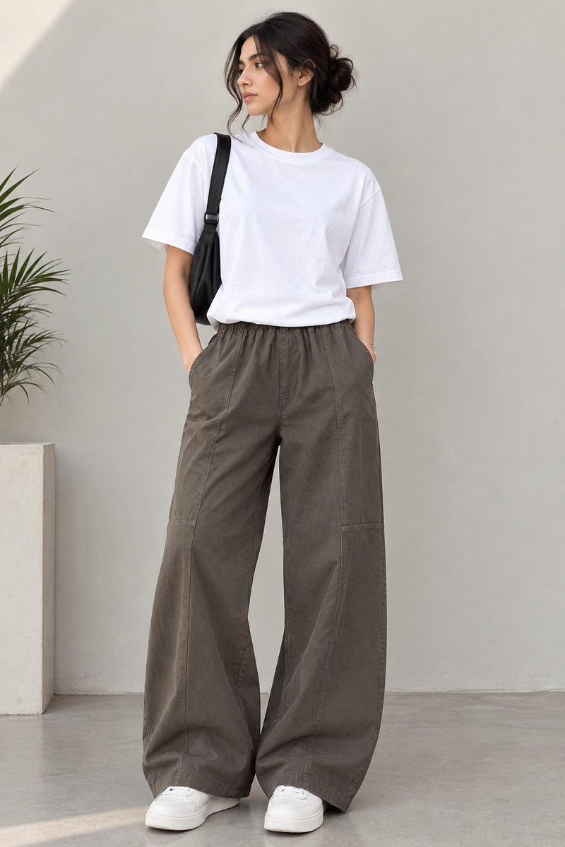 Made in Italy Gaberdine Canvas Barrel Pant