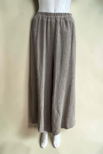 Linen Wide Leg Slant Hem Pant