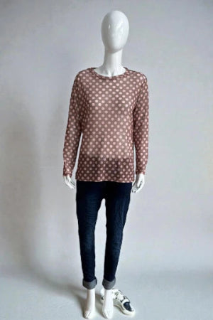 Made in Italy Polkadot Mesh Tops.