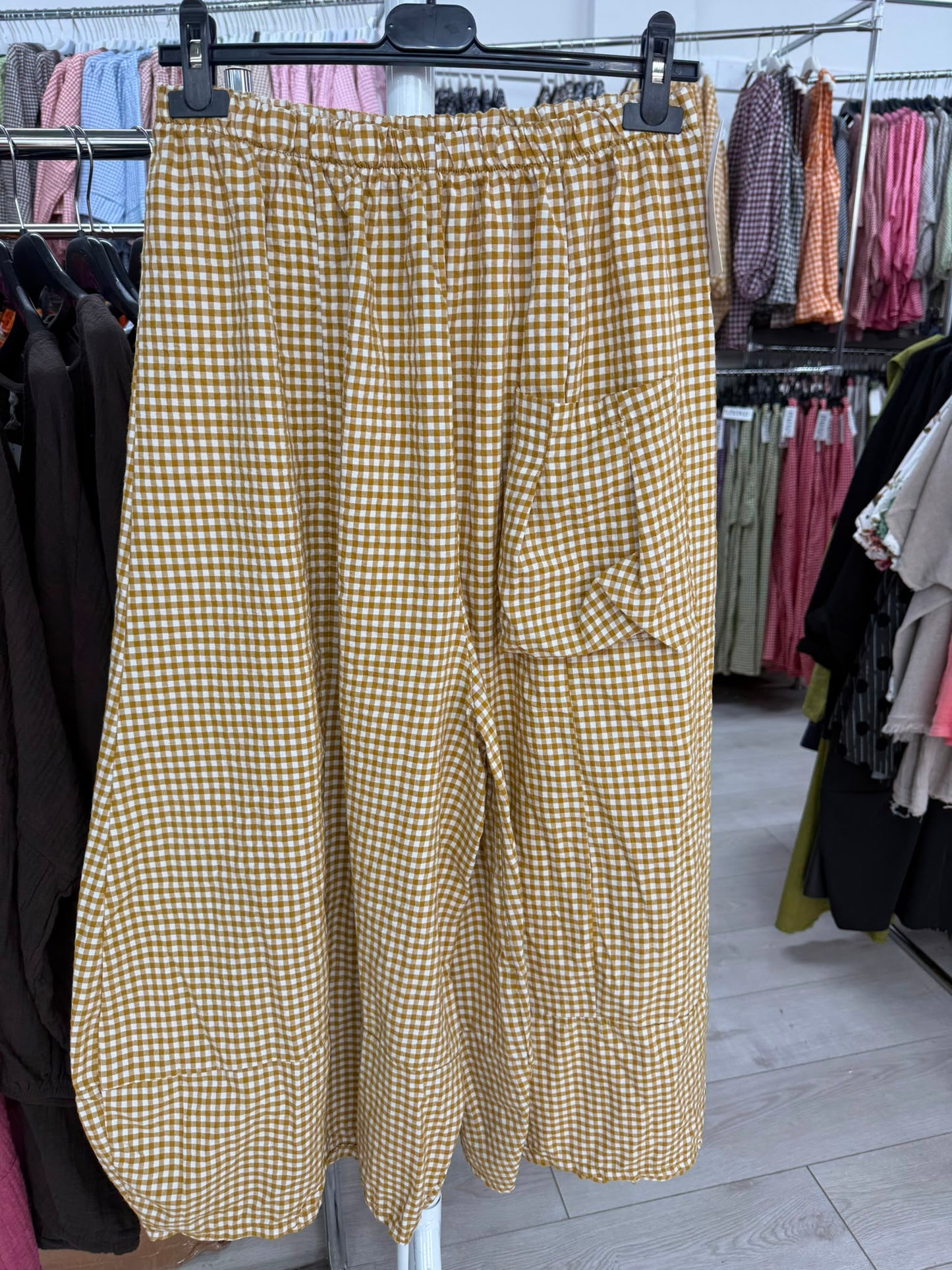 One Pocket Gingham Culottes