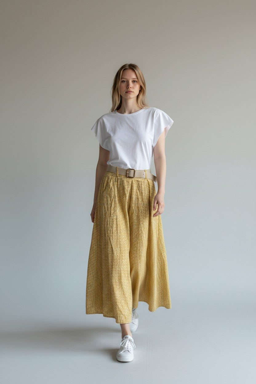 Gingham Palazzo Pant Lagenlook