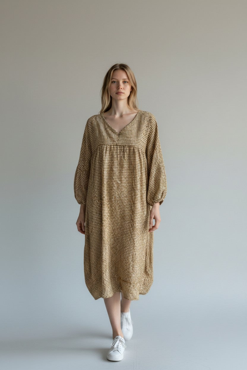 Made in Italy Gingham Smock Dress