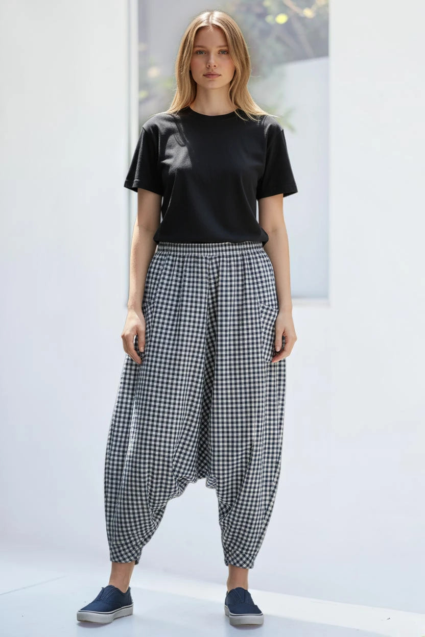 Gingham Barrel Pant Lagenlook