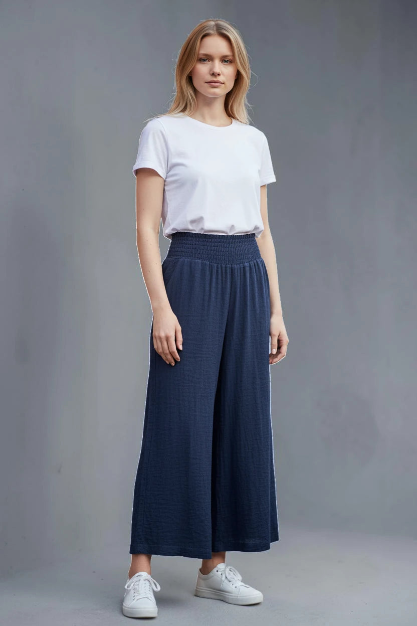 Made in Italy Shirred Elasticated Pant