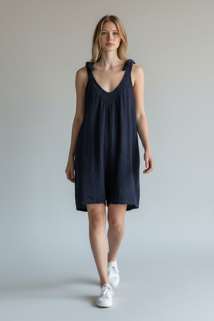 Made in Italy Tie Shoulder Playsuit