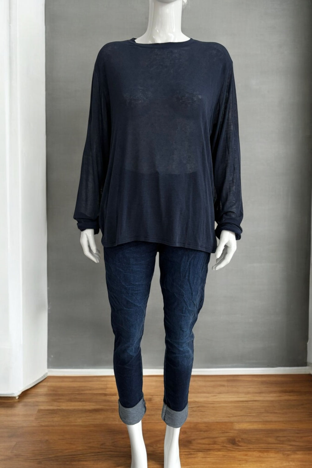 Cashmere Fine Knit Long Sleeve Top