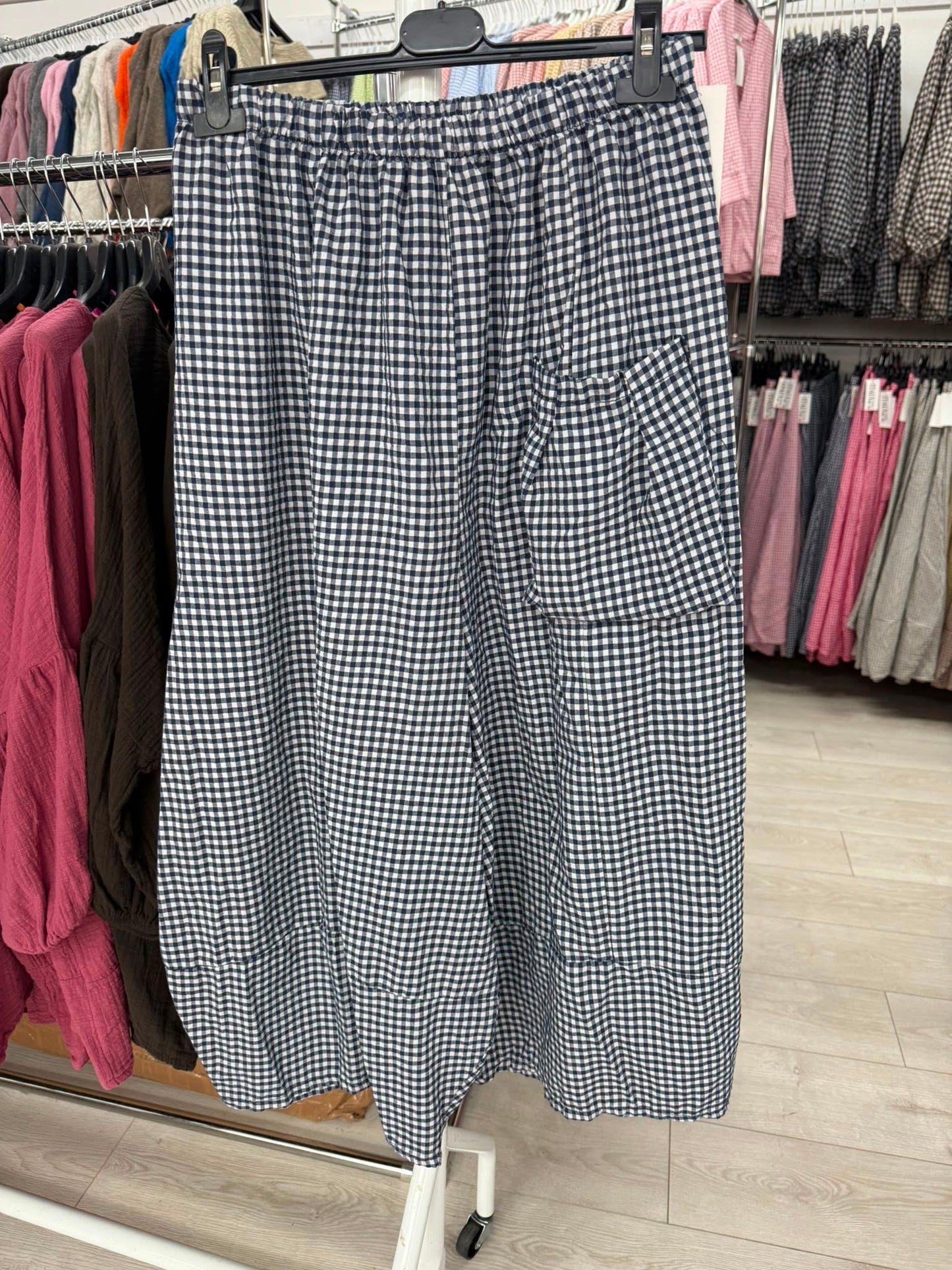 One Pocket Gingham Culottes