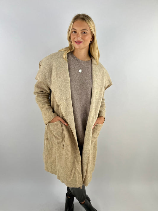 Boiled Wool Waterfall Pocket front Coat Jacket lagenlook