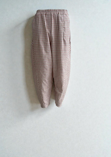 Made in Italy Gingham barrel Leg Plaid Pant