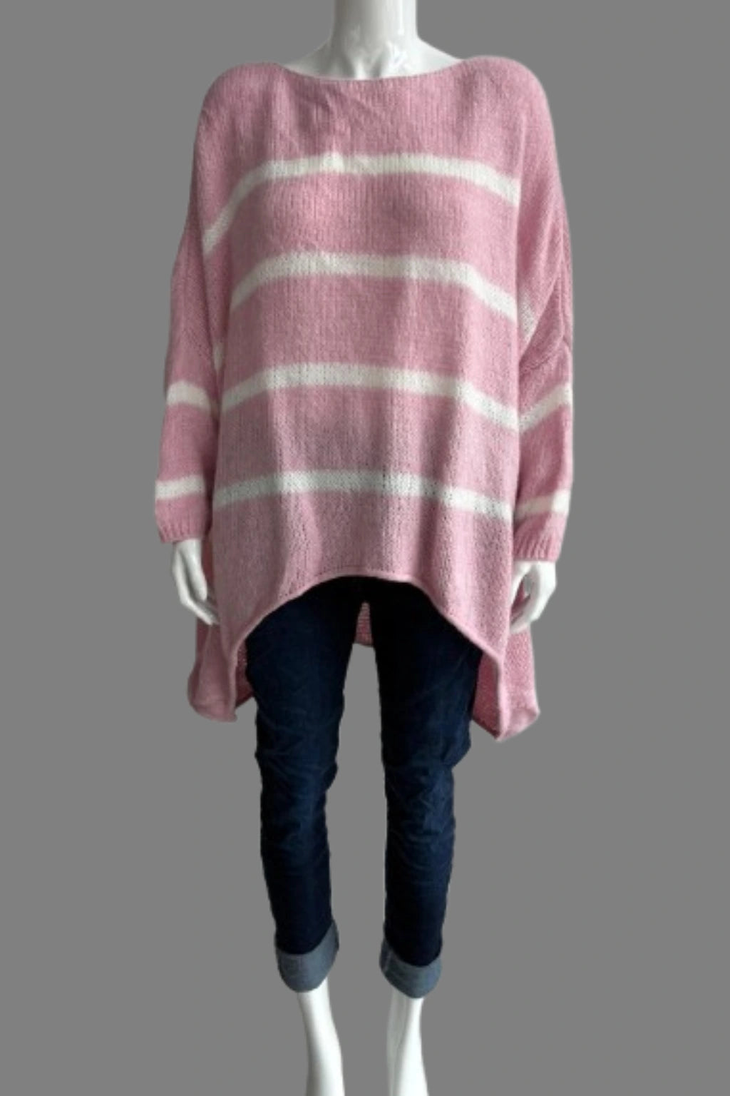 Wool Stripe Knitted Slouch Jumper