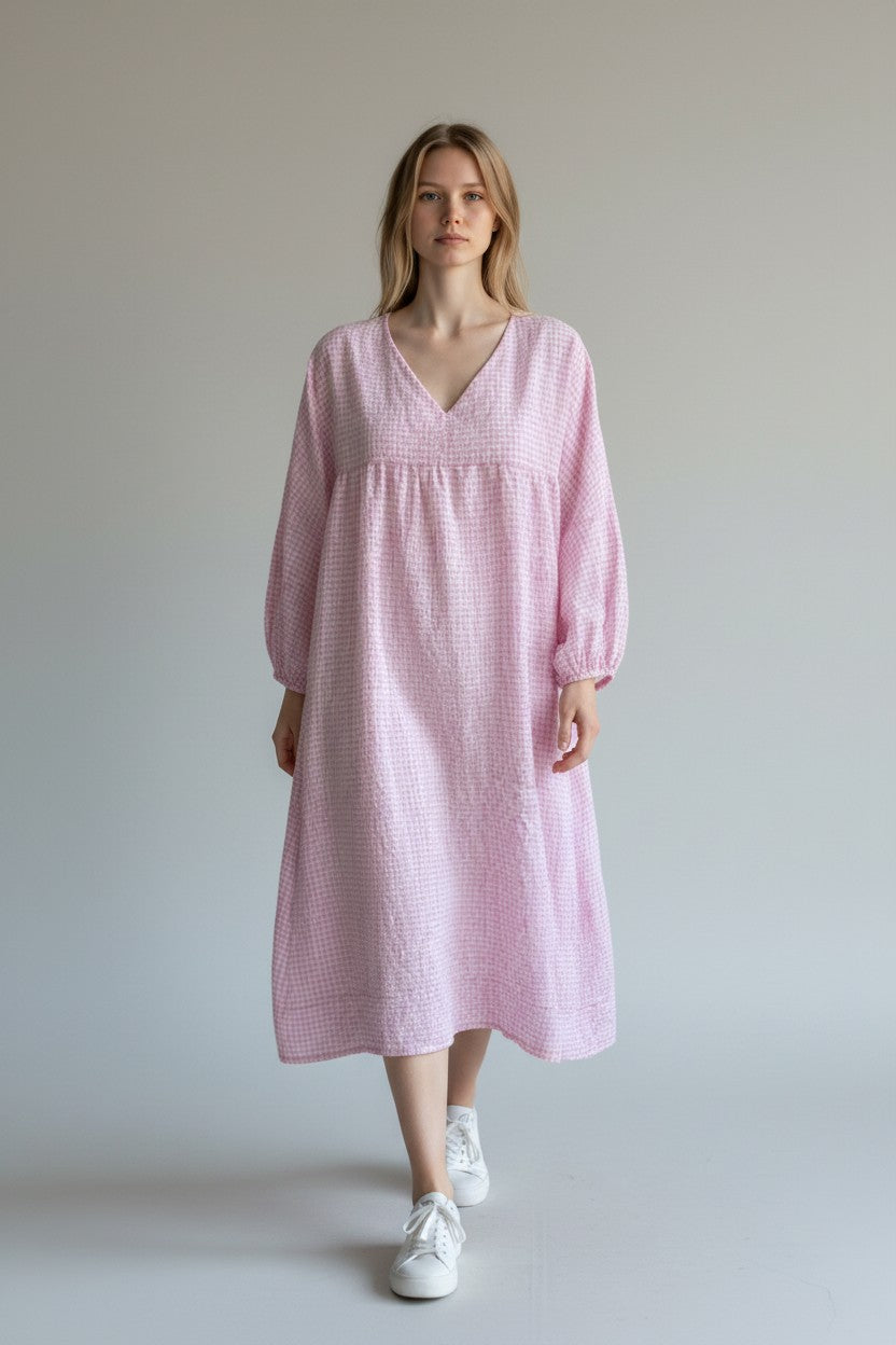 Made in Italy Gingham Smock Dress