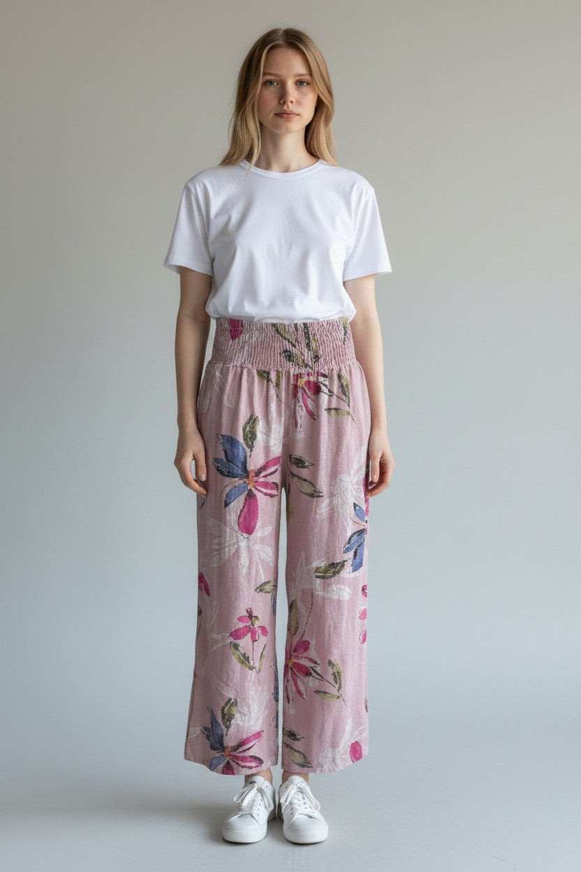 Made in Italy Print Cotton Pant