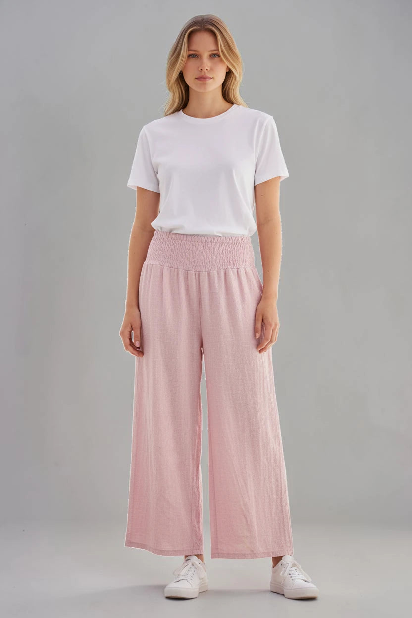 Made in Italy Shirred Elasticated Pant
