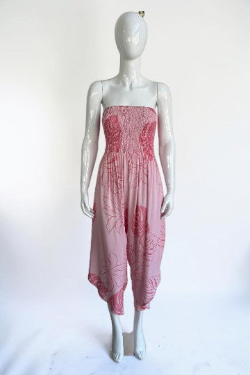 Made in Italy Shirred Elasticated Bandeau Jumpsuit