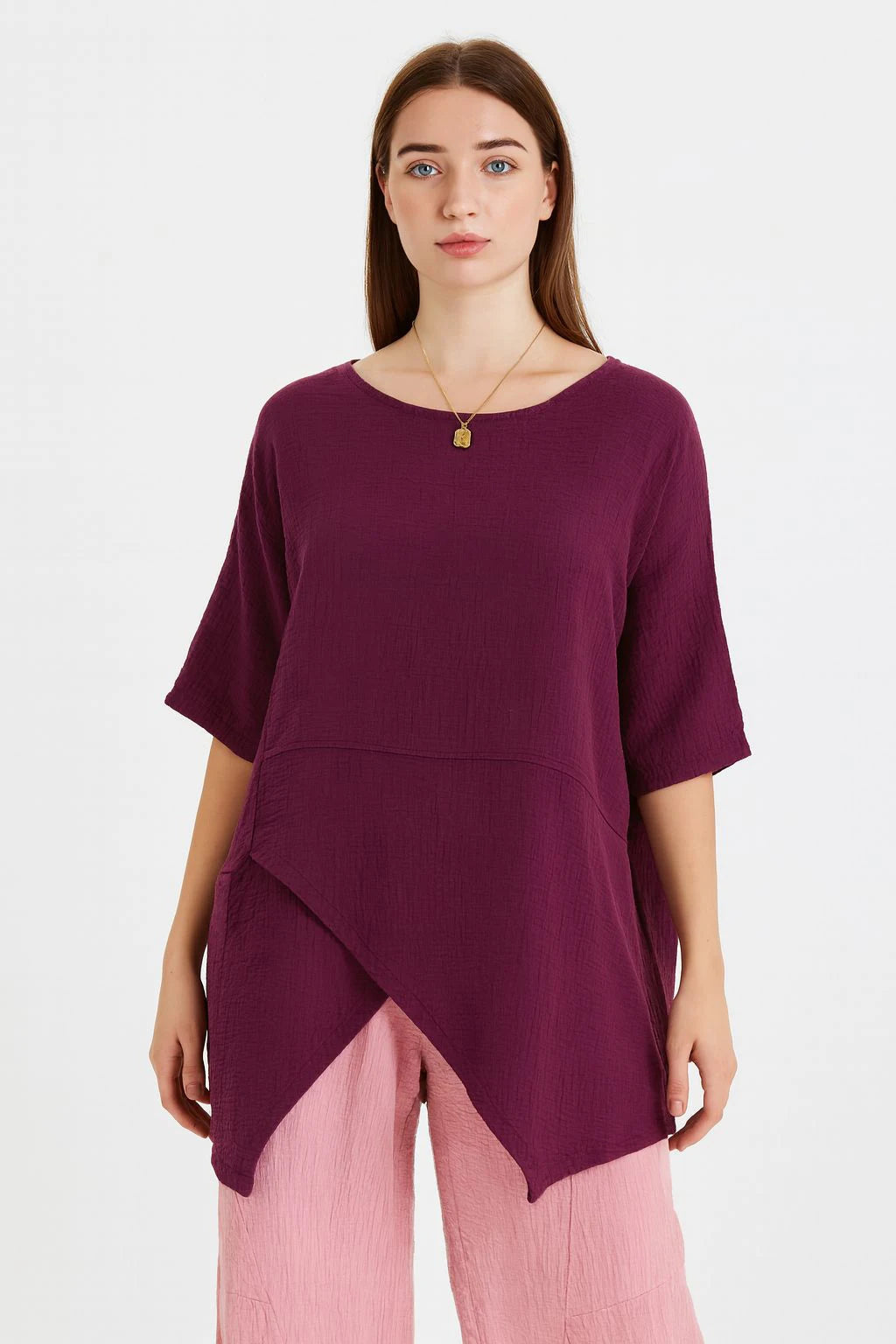 Cotton Crossover Top Lagenlook