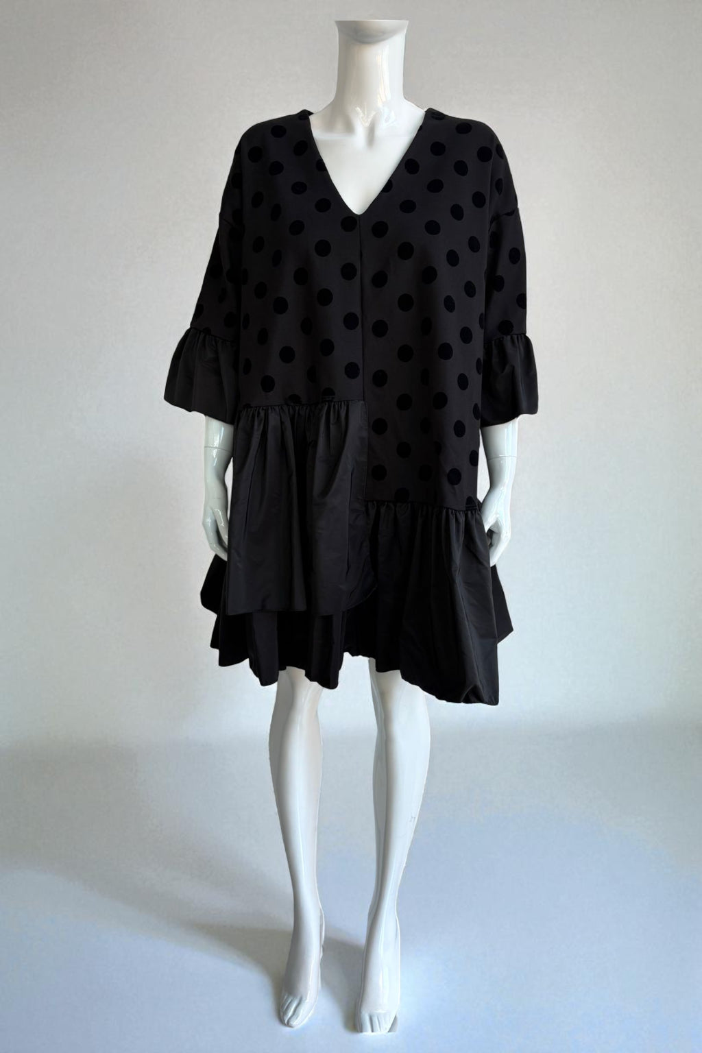 Made in Italy V Neck Pattern Dress Partywear