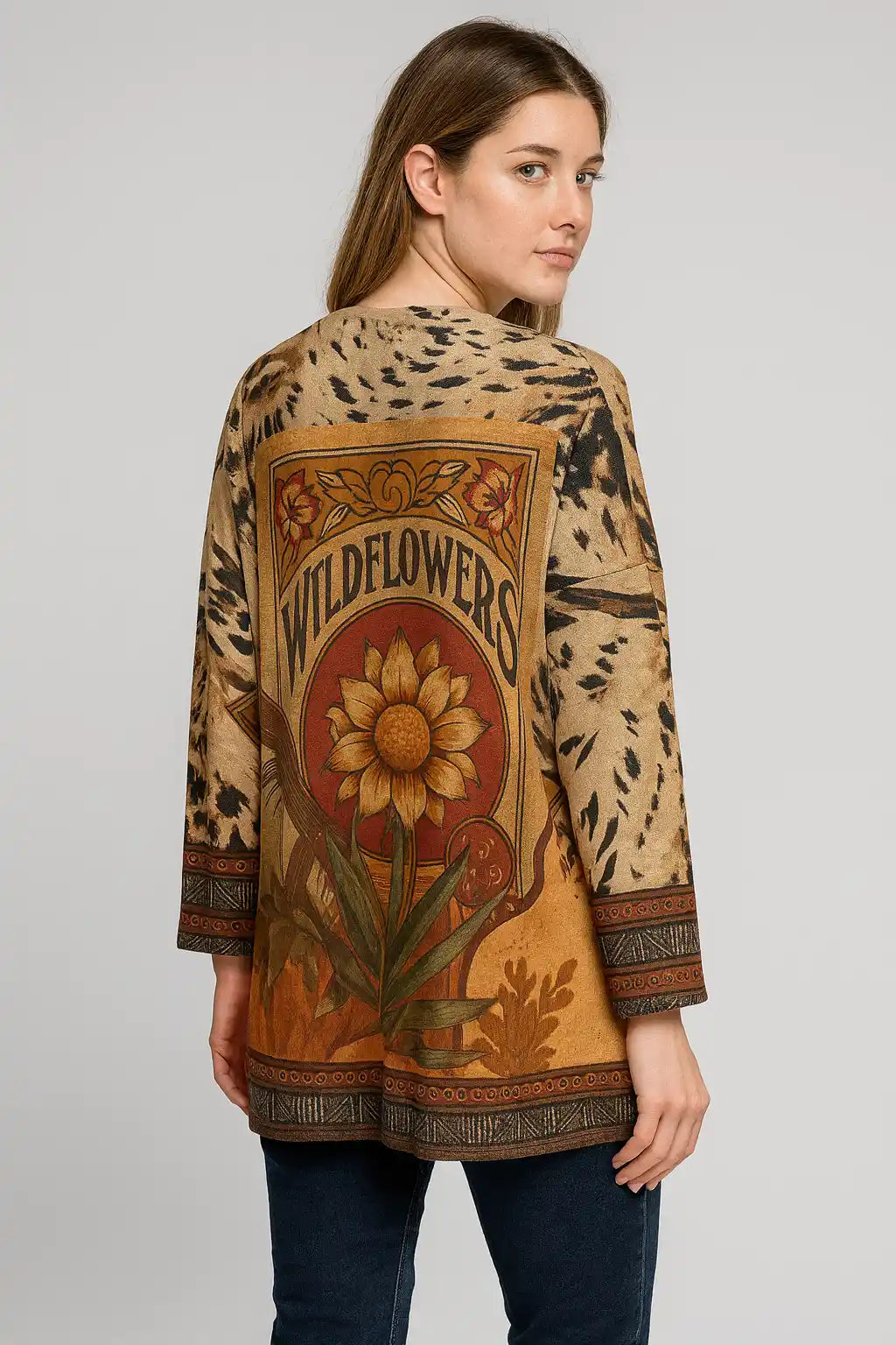 Made in Italy V Neck Print Top