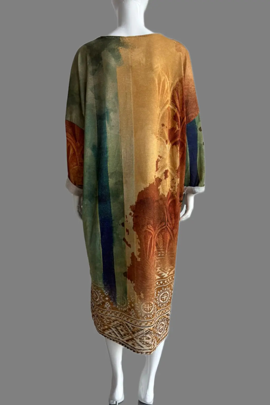 Made in Italy V Neck Printed Dress