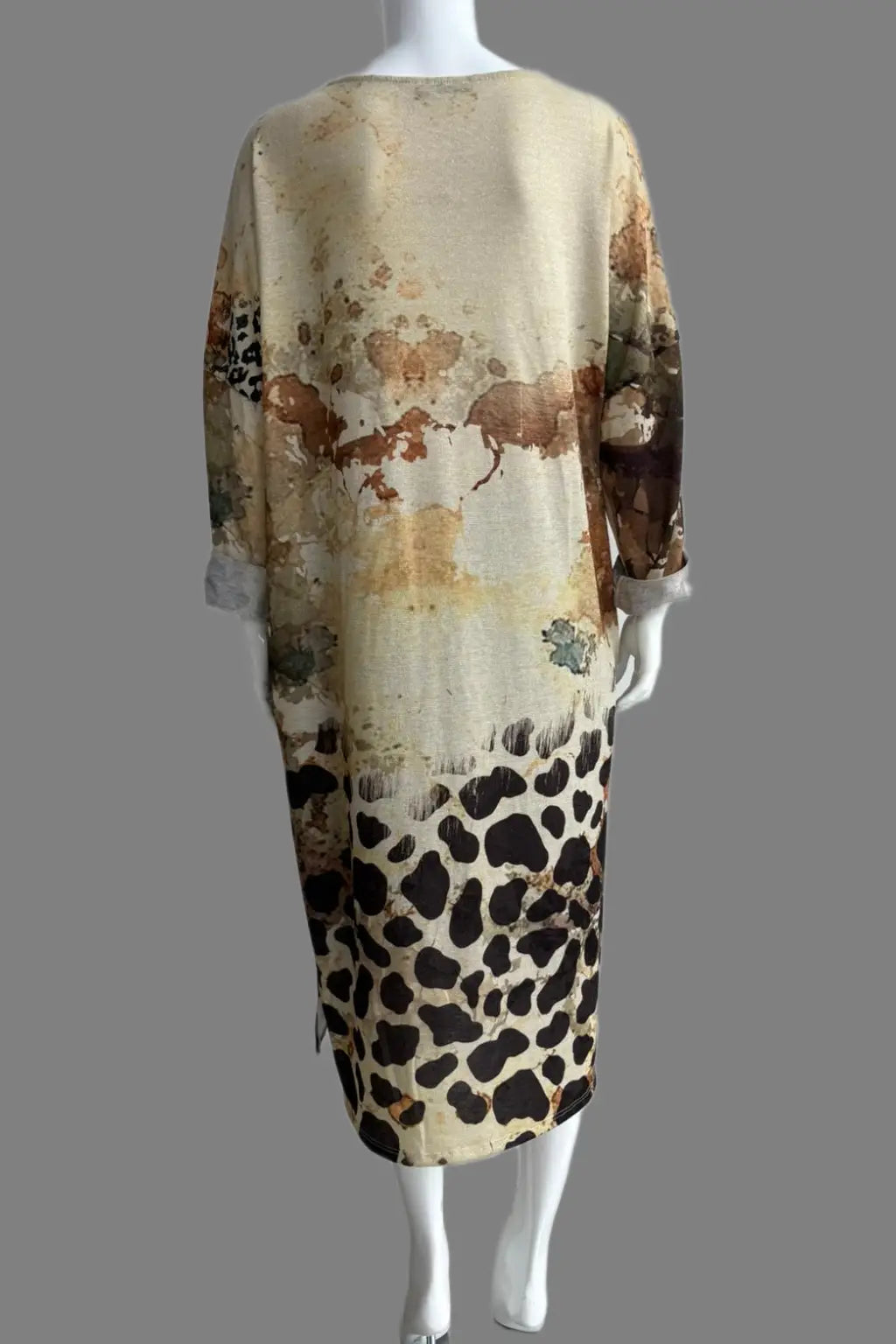 Made in Italy V Neck Printed Dress