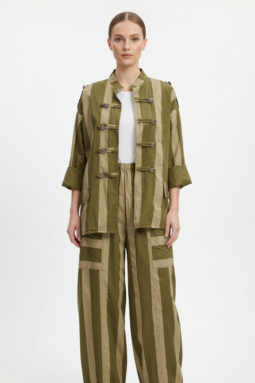 Made in Italy Stripe Military Jacket