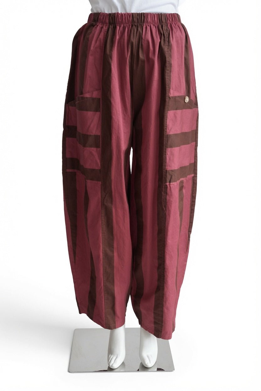 Made in Italy Stripe Barrel Leg Pant