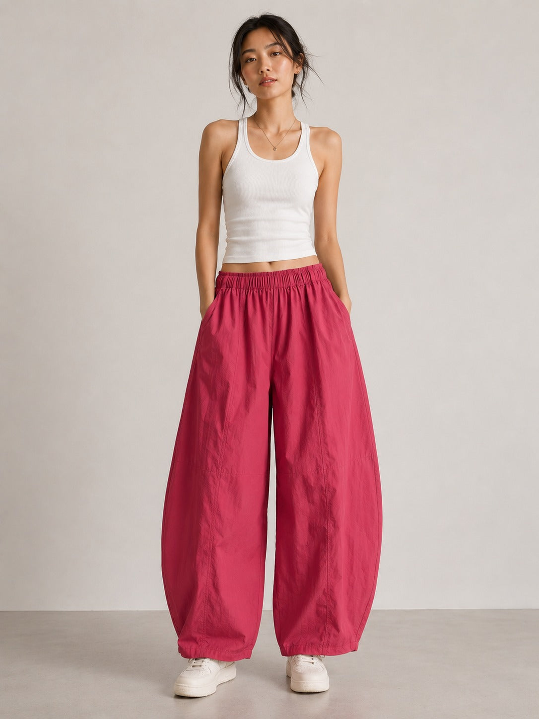Made in Italy Cotton Barrel Leg Pant