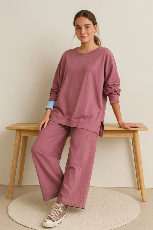 Made in Italy Split Hem Sweat Lagenlook