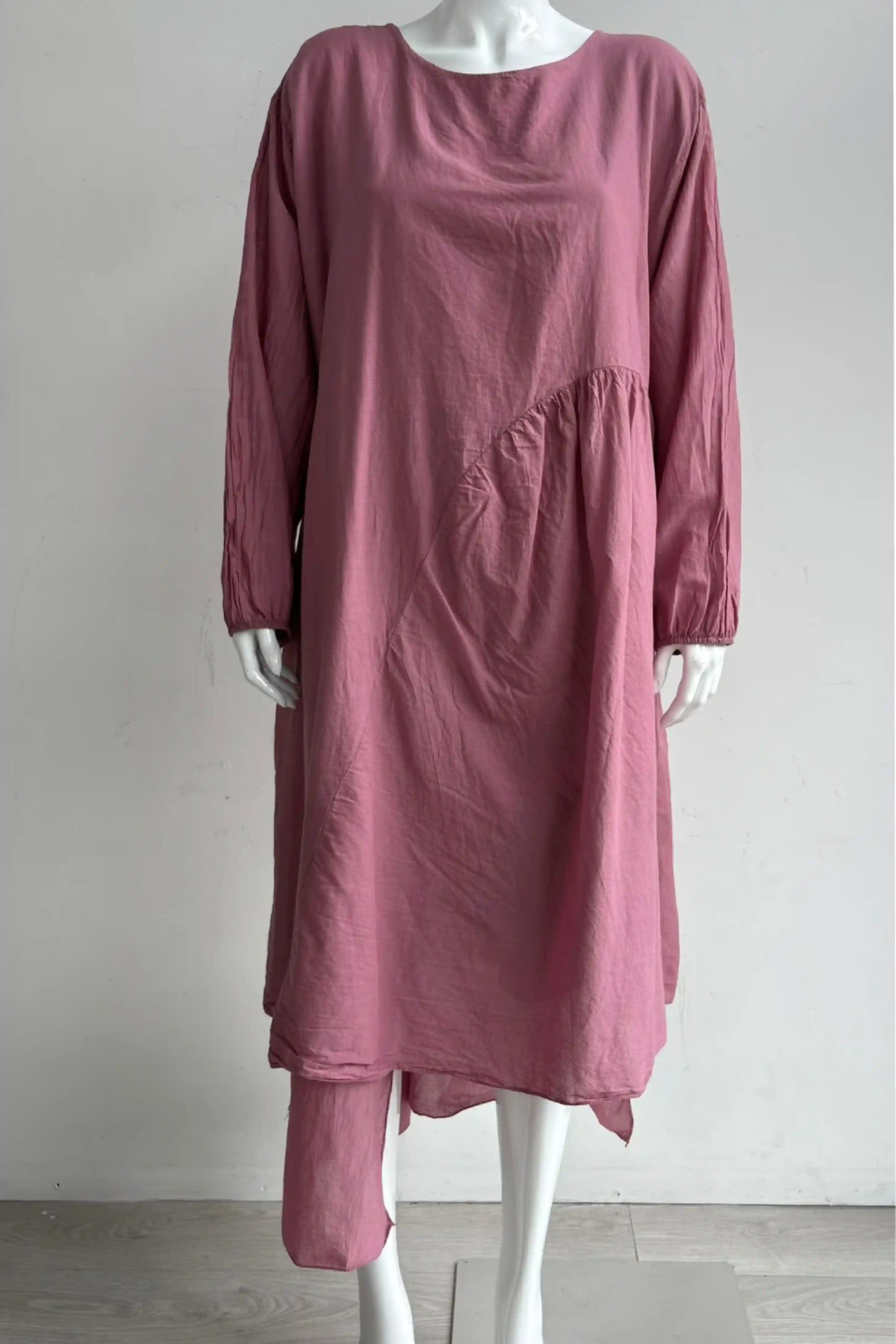 Made in Italy Cotton Pleat Side Dress