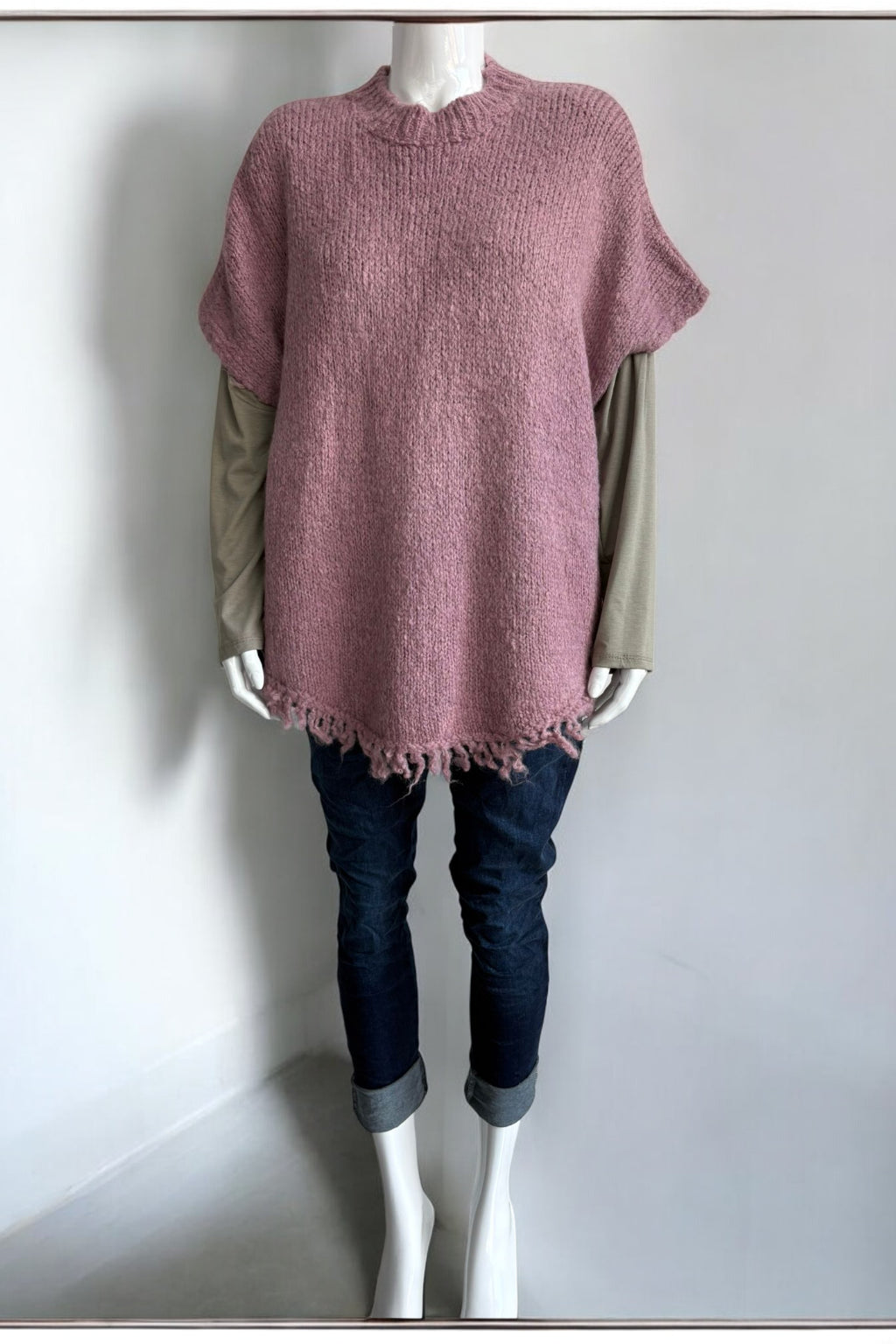 Wool Sleeveless Knitted Tassel Jumper