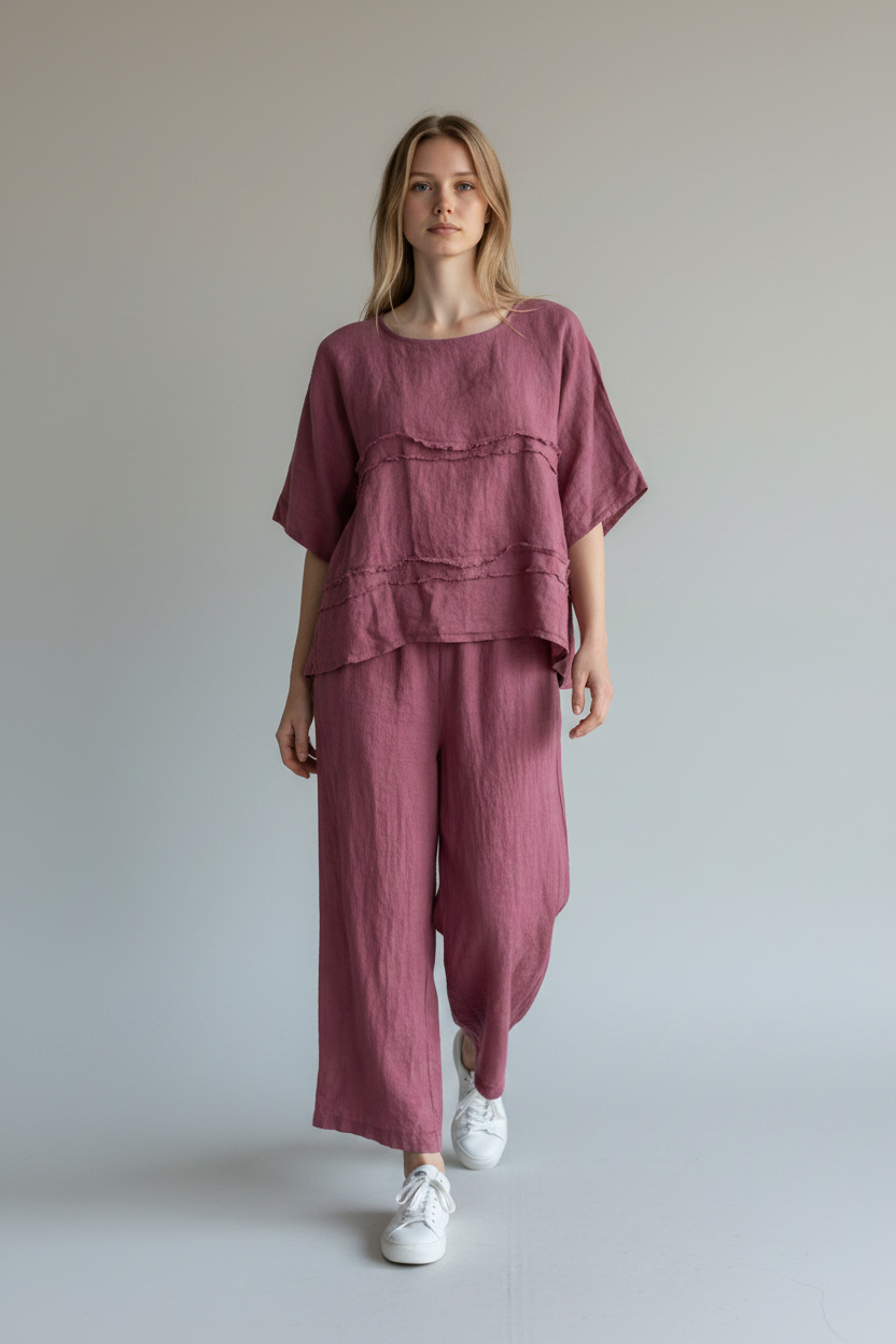 Made in Italy Linen Frey Top