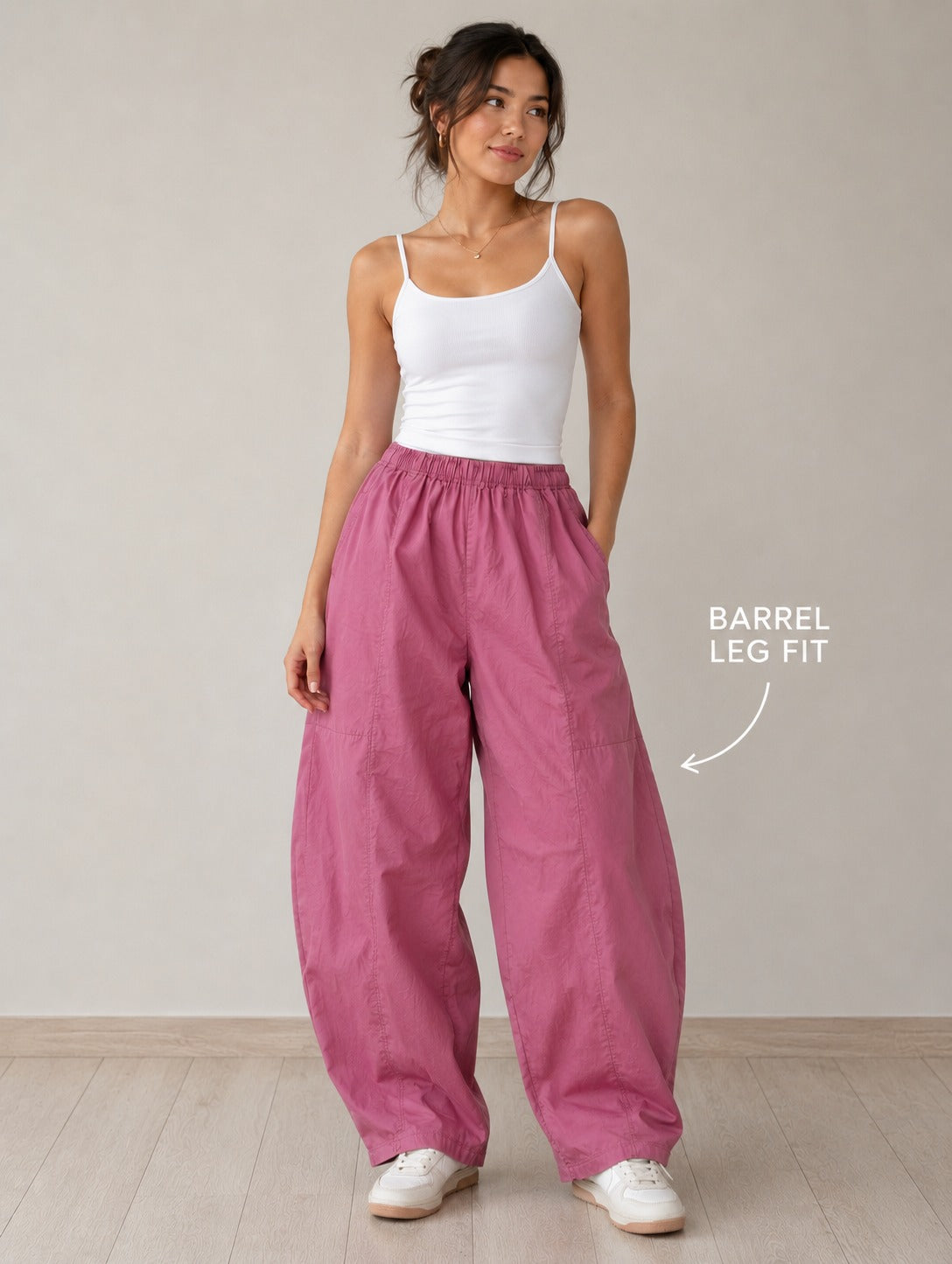 Made in Italy Cotton Barrel Leg Pant