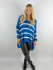 Wool Stripe Knitted Jumper High-Low Made in Italy