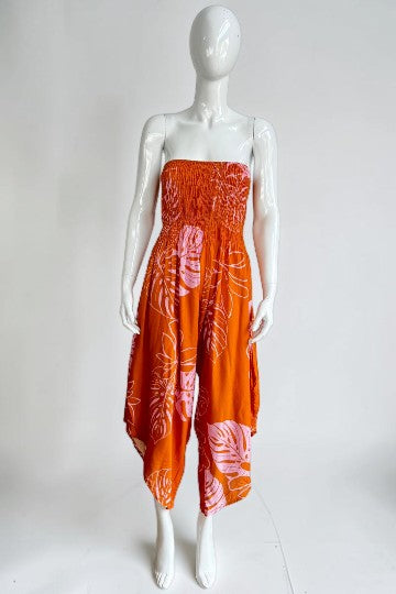 Made in Italy Shirred Elasticated Bandeau Jumpsuit