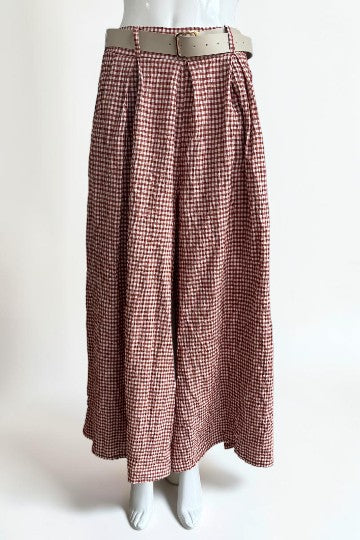 Gingham Palazzo Pant Lagenlook