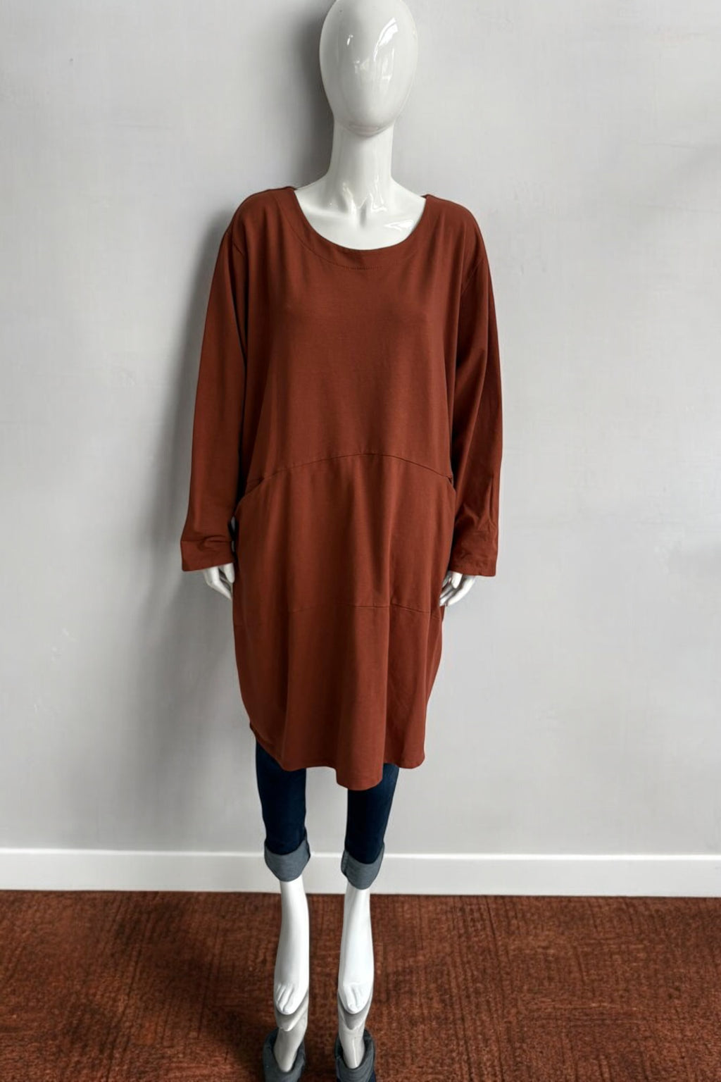 Made in Italy Cocoon Sweat Tunic Dress Lagenlook