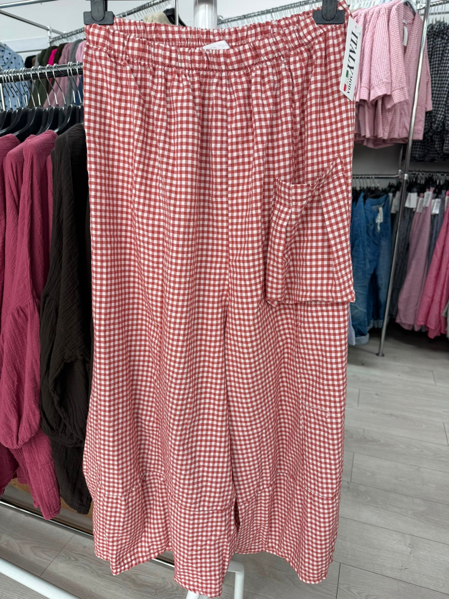 One Pocket Gingham Culottes
