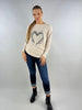 Made in Italy Sequin Heart Scoop Knit Jumper