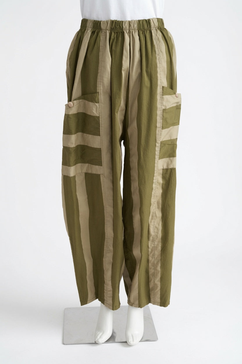 Made in Italy Stripe Barrel Leg Pant