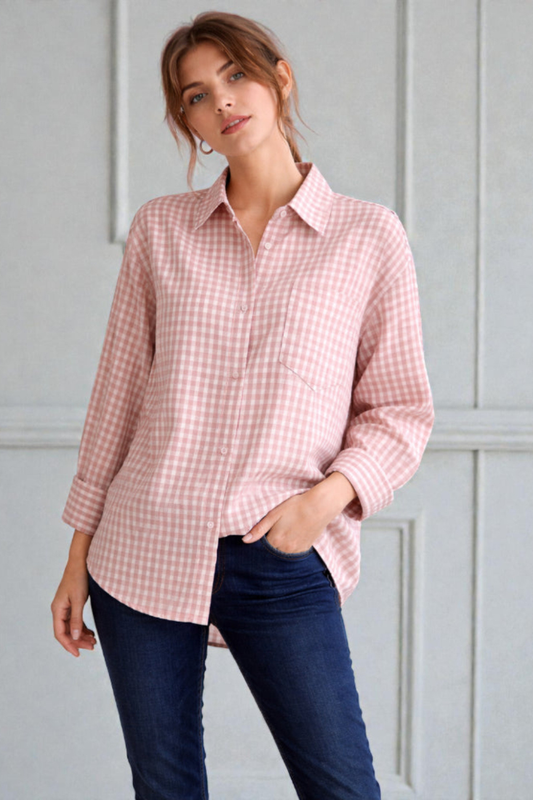 Made In Italy Gingham Button Up Shirt
