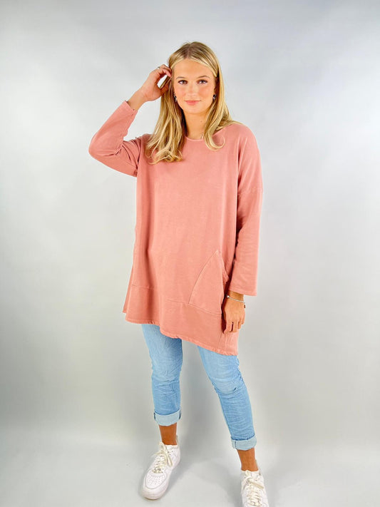 Made In Italy Pocket front Sweat Tunic Lagenlook