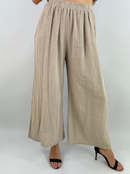 Made in Italy Cotton Palazzo Trouser Lagenlook