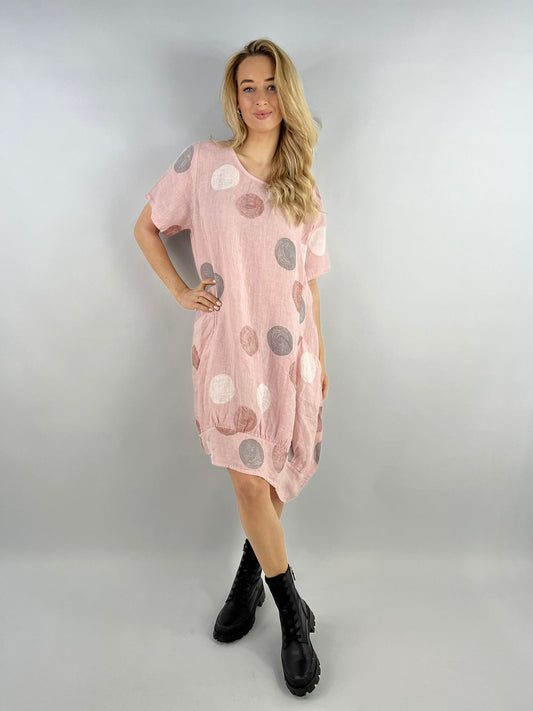 Made in Italy Linen Printed Dress Lagenlook