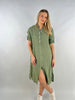 Made in Italy Linen Side Button Dress